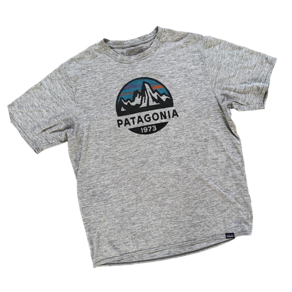 Patagonia Mens Capilene Cool Daily Graphic Shirt Grey Heather UPF 50 Size Medium